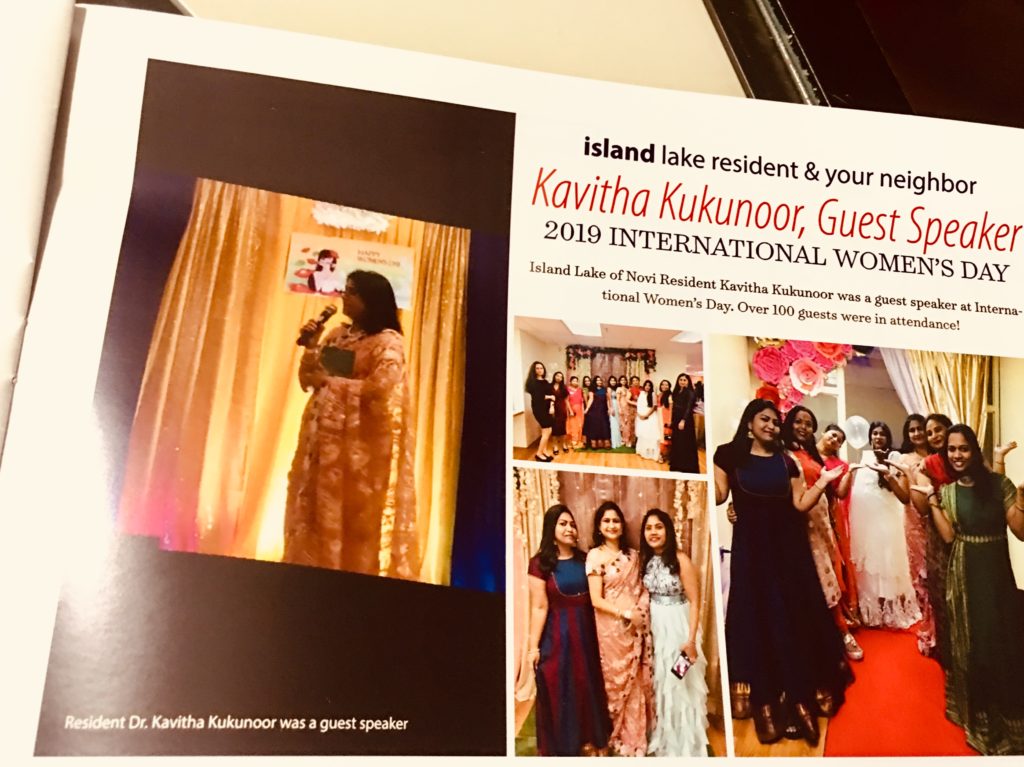 International Women’s day speech by Dr Kavitha Kukunoor-2019